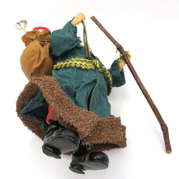 Old World Santa Figurine Stiffened Cloth Fabric Mache Style 7” Father Christmas - Picture 8 of 12